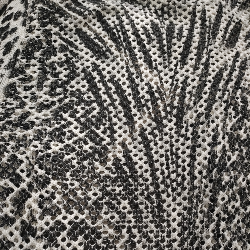 Alberto Makali Wool blend Patterned Open Front Waterfall Sweater Cardigan - Picture 8 of 10